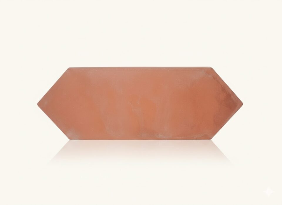 Baldosa de barro rombo 44x14x1,8 cm color rojo