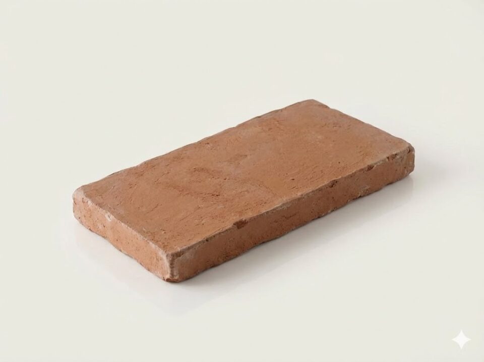 Baldosa de barro manual 12,5x25x2 cm