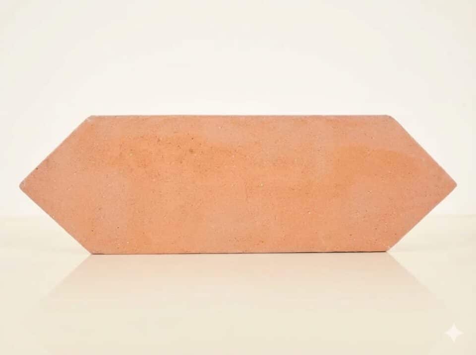Baldosa de barro rombo 44x14x1,8 cm color arena