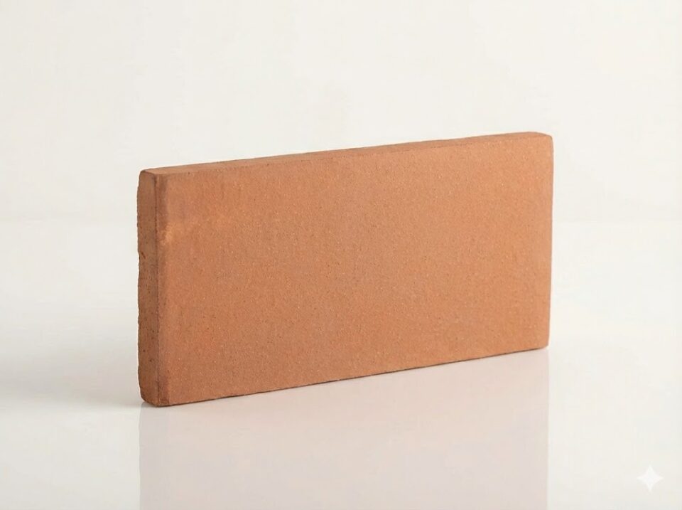 Baldosa de barro 14x28x1,8 cm color rojo