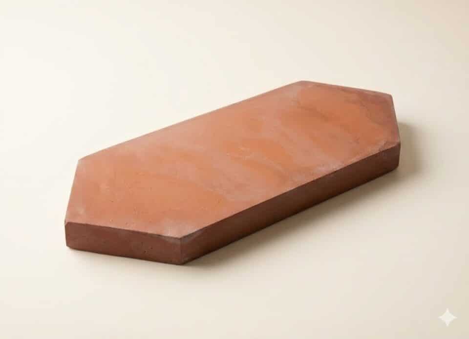 Baldosa de barro rombo 44x14x1,8 cm color rojo