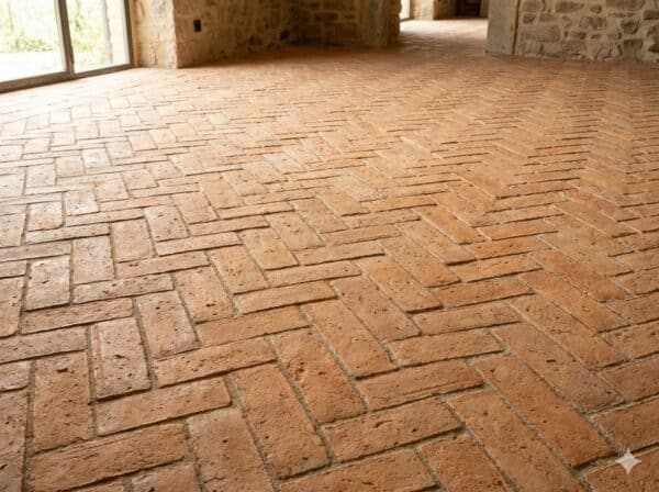 Baldosa de barro manual 7,5x30x2 cm