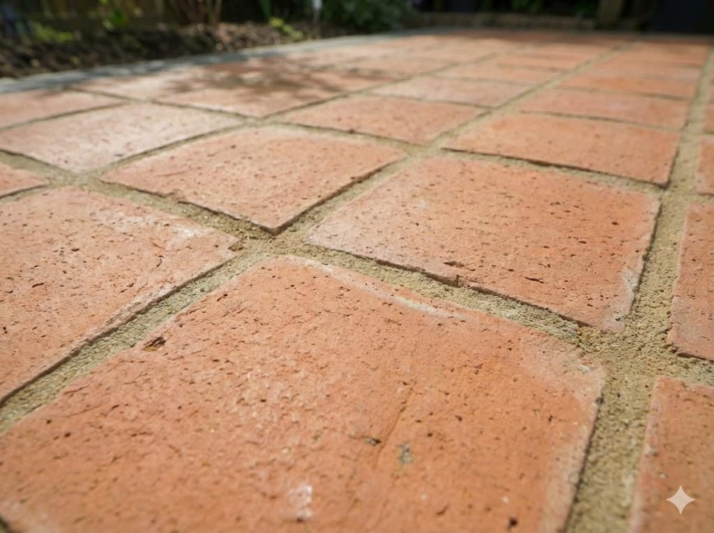 Detalle de baldosas de hormigón en exterior